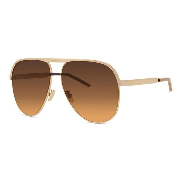 New GIVENCHY Gold Aviator GV40117U 30F Sunglasses Women - Picture 1 of 3